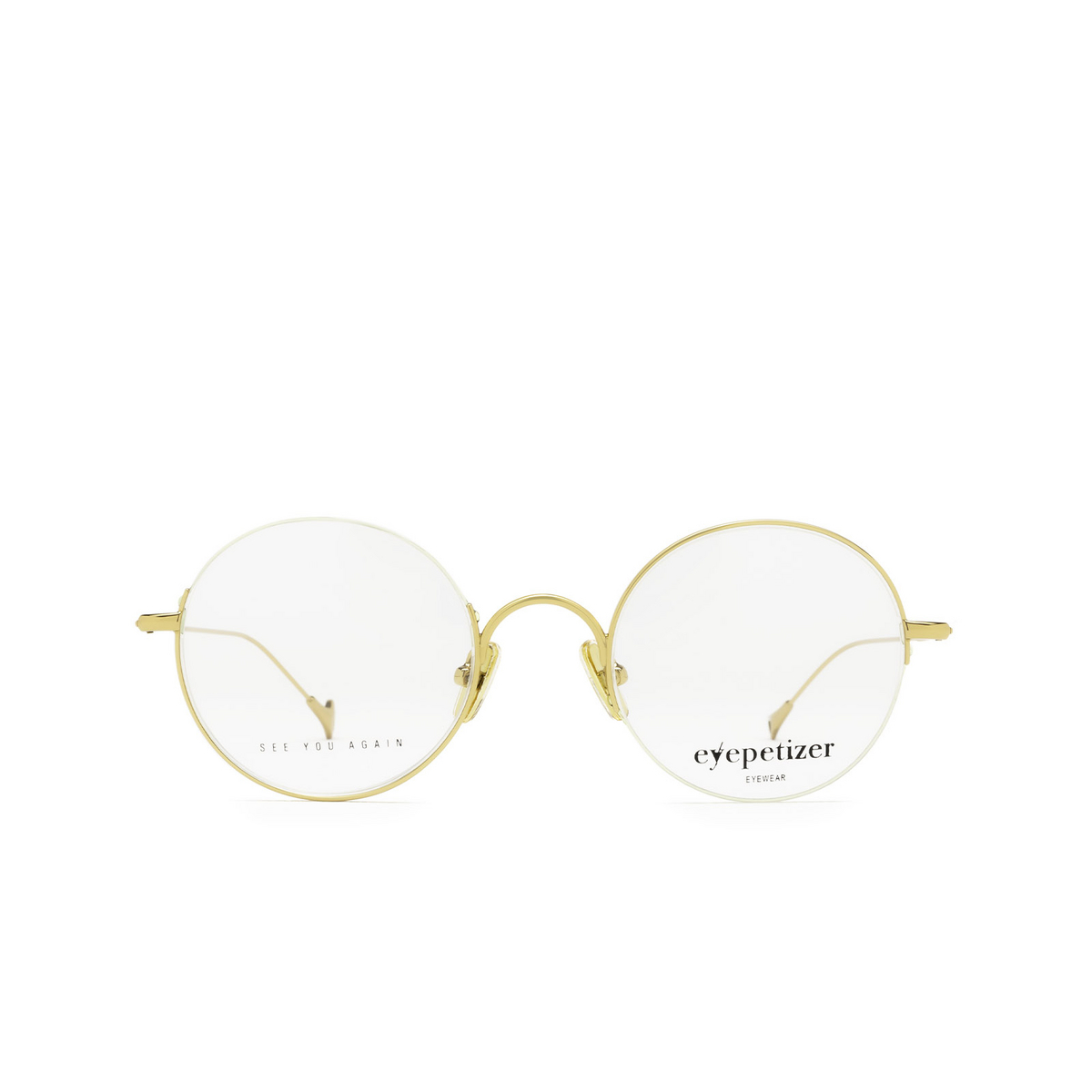 Eyepetizer® Round Eyeglasses: Tondo color Gold C.4 - front view.