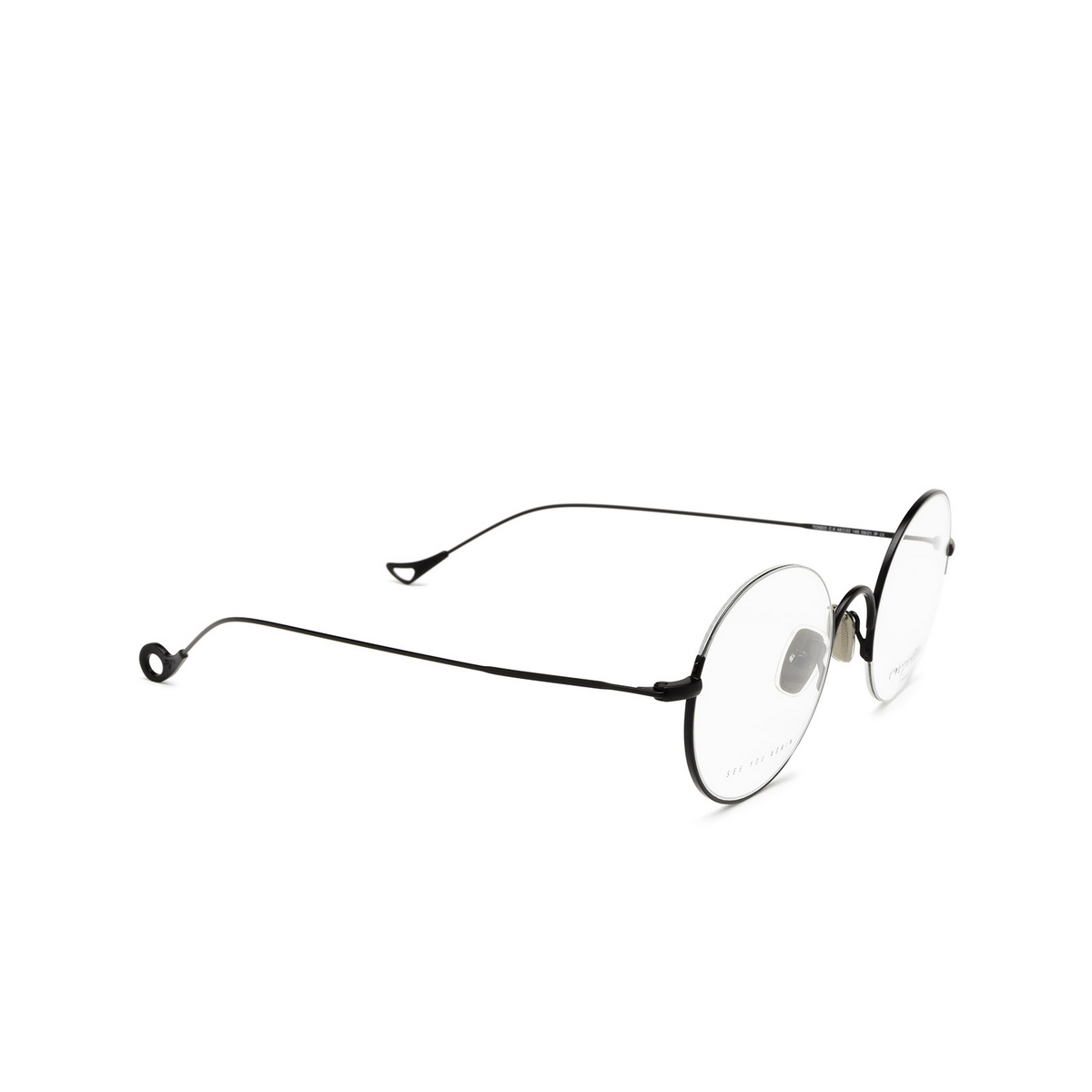 Eyepetizer® Round Eyeglasses: Tondo color Black C.6 - three-quarters view.