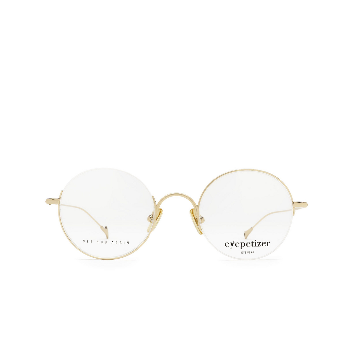 Eyepetizer® Round Eyeglasses: Tondo color Rose Gold C.9 - front view.