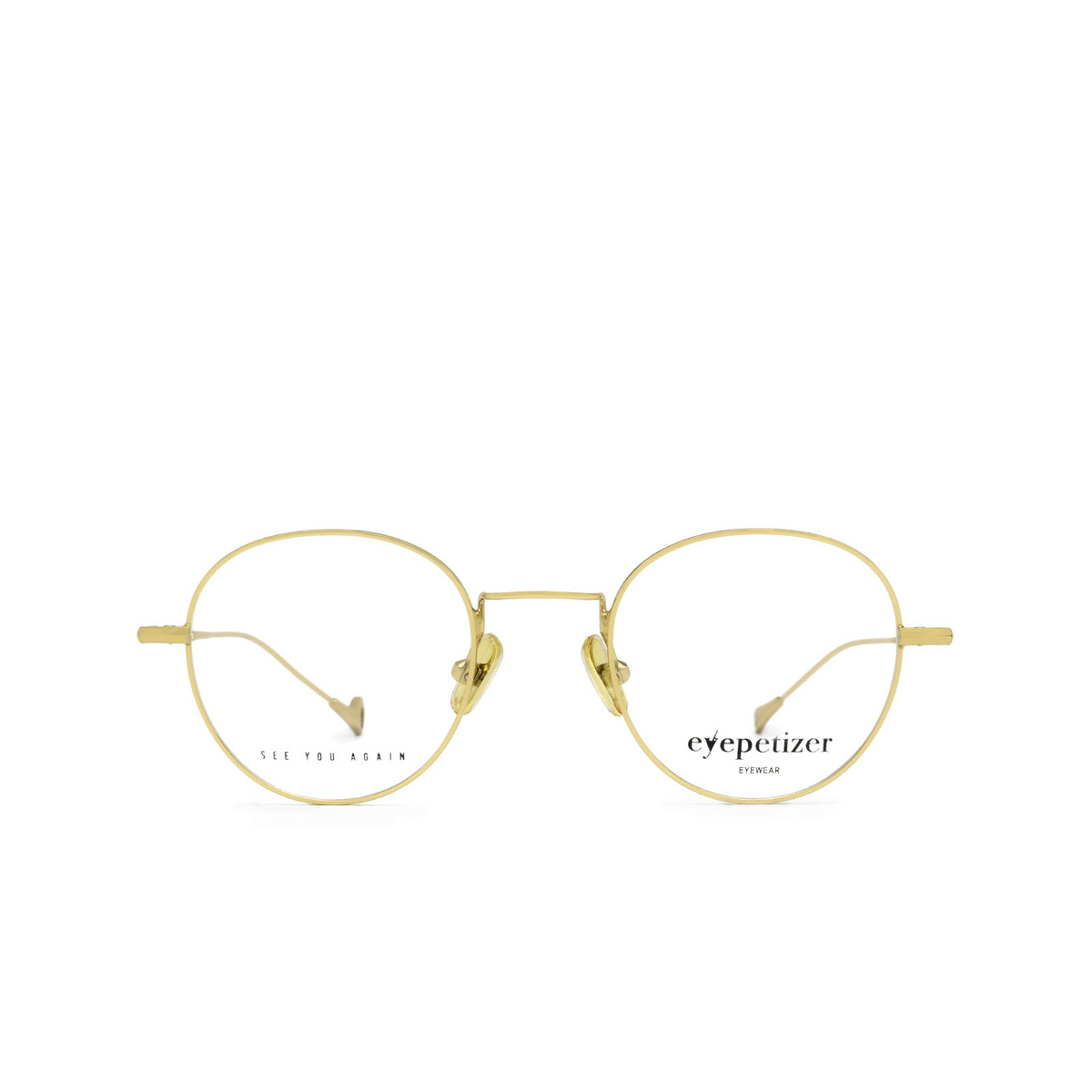 Eyepetizer® Round Eyeglasses: Zelda Vintage color Gold C.4 - front view.