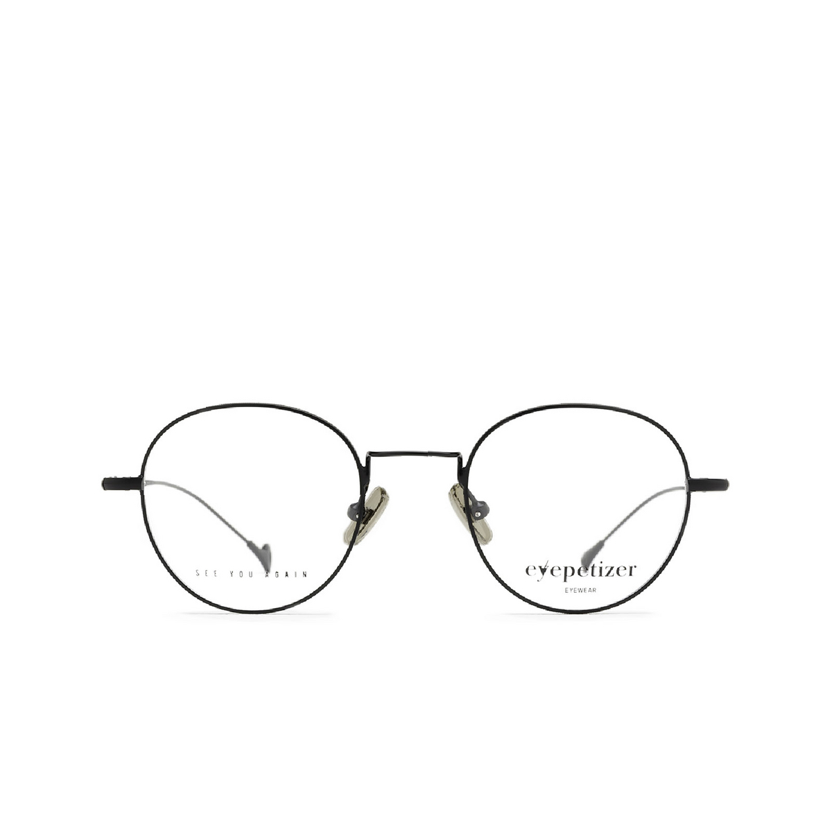 Eyepetizer® Round Eyeglasses: Zelda Vintage color Black C.6 - front view.
