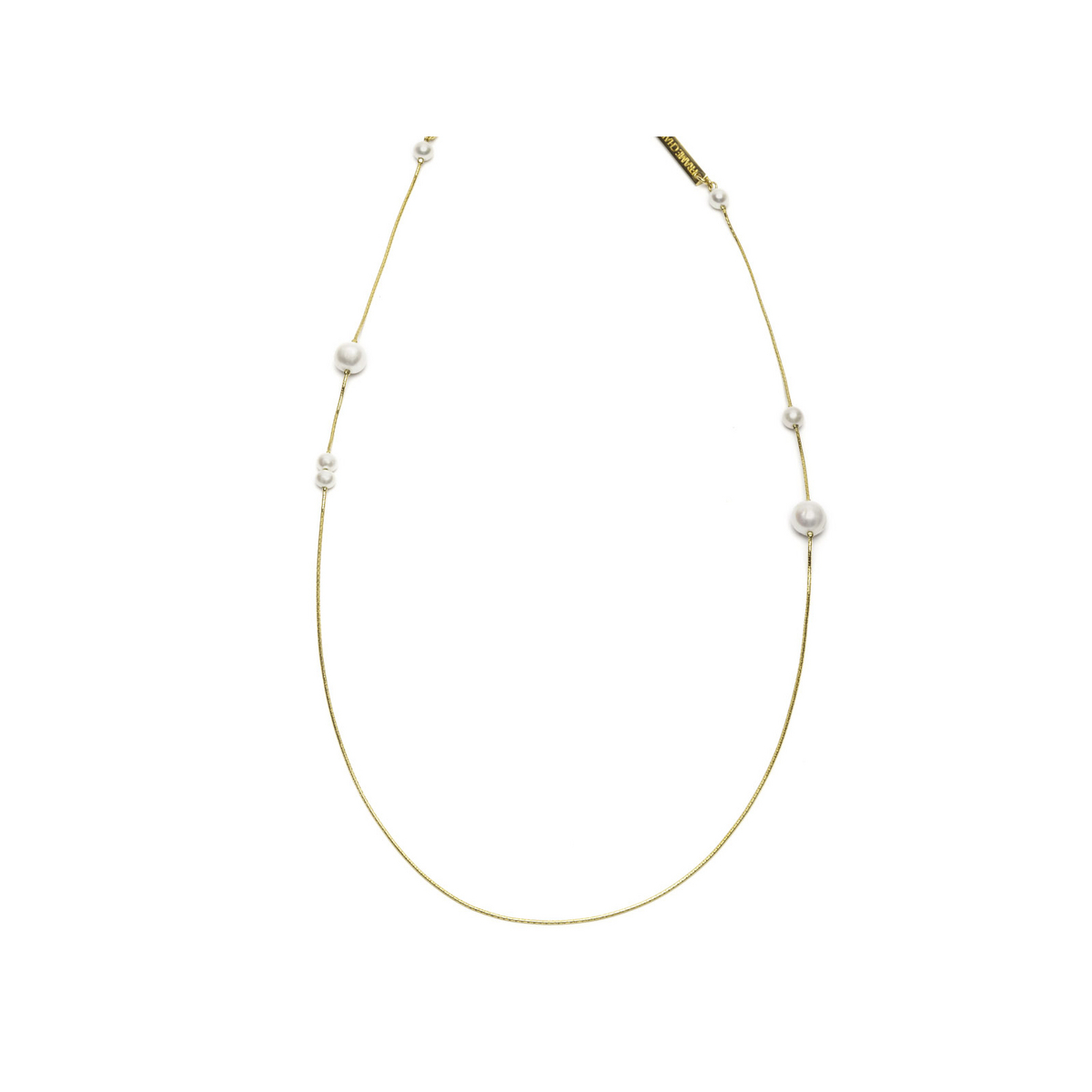 Frame Chain DROP PEARL YELLOW GOLD  YELLOW GOLD - three-quarters view