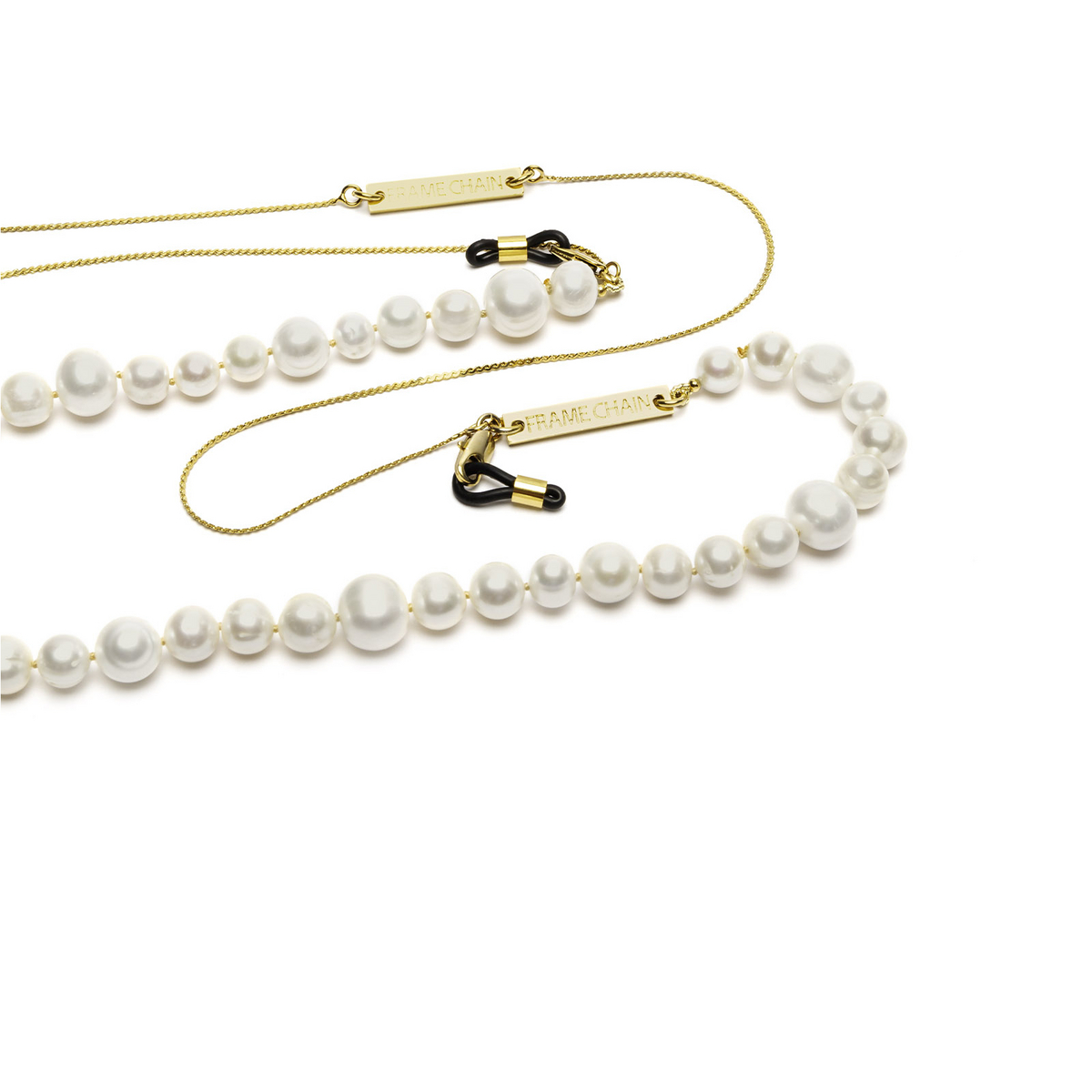 Frame Chain® Accessories: Pearly Princess color Yellow Gold - front view.