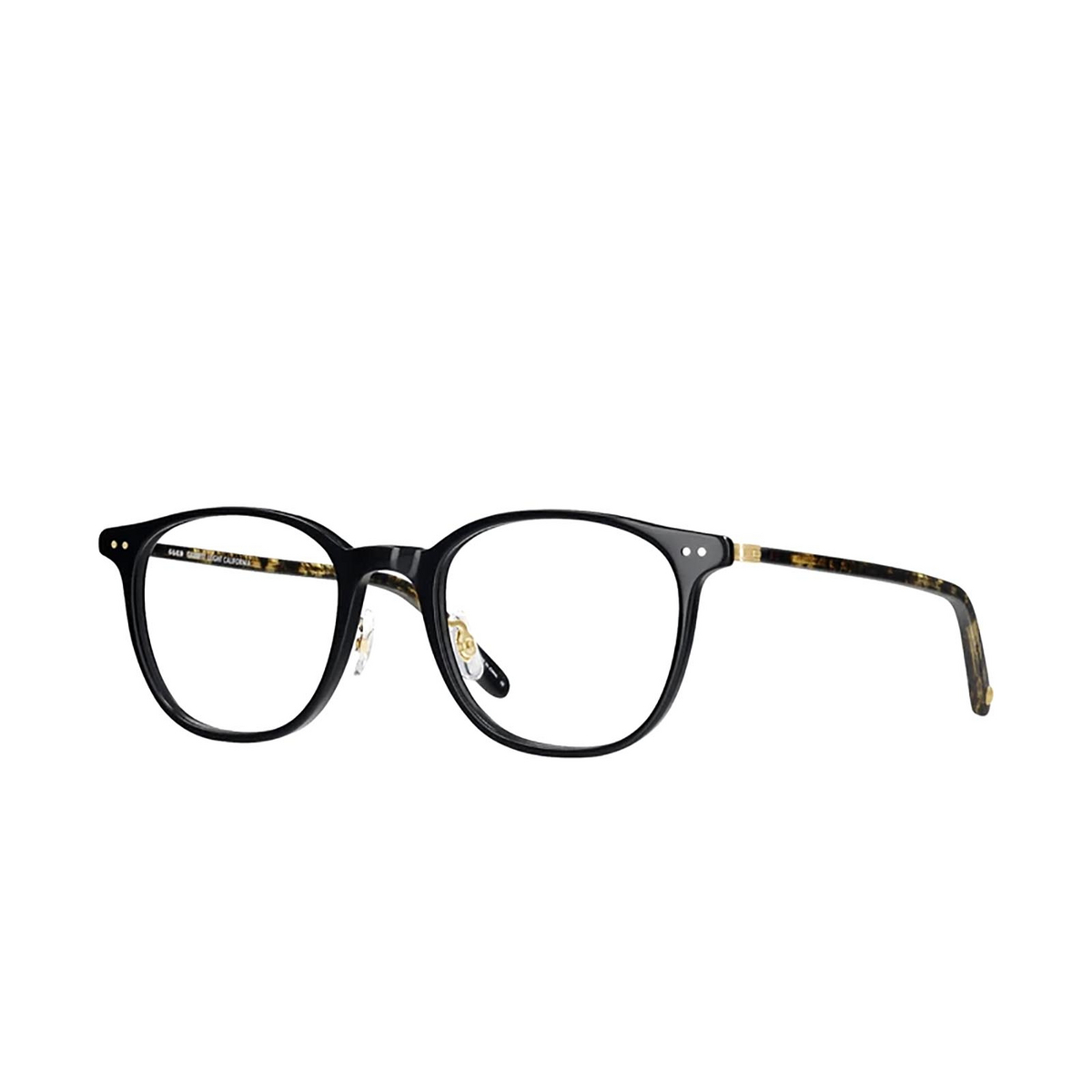 Garrett Leight BEACH Eyeglasses BK-BKA-G Black/Amber-Gold - three-quarters view
