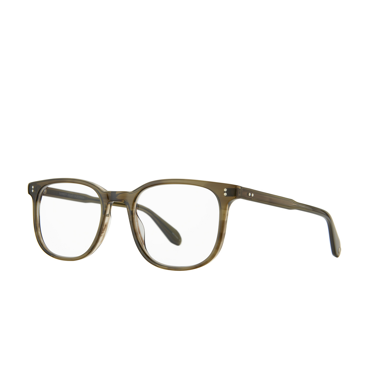 Garrett Leight® Square Eyeglasses: Bentley color Olive Tortoise Ot - three-quarters view.