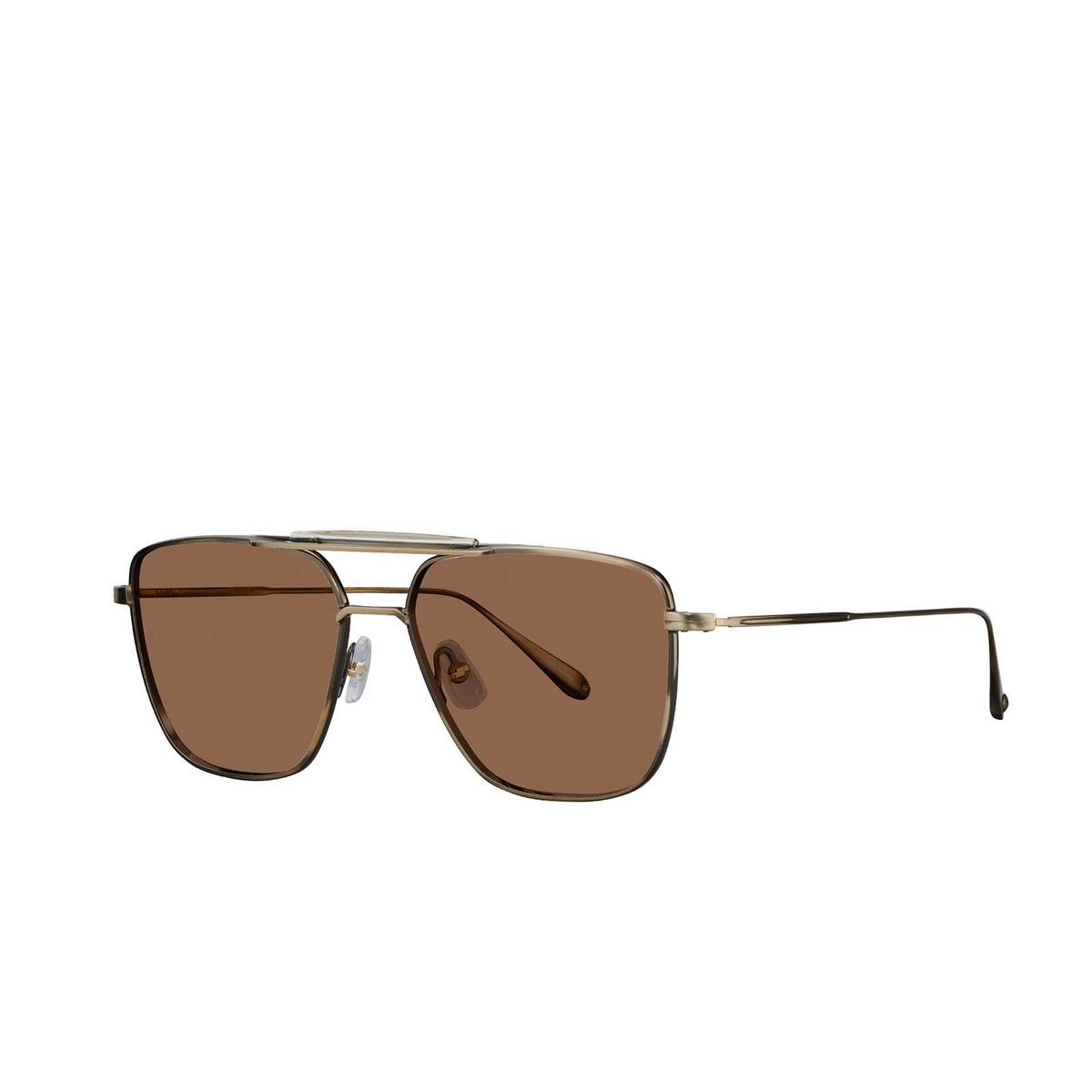 Garrett Leight CONVOY Sunglasses BG-CH/SFWBRN Gold-Champagne - three-quarters view