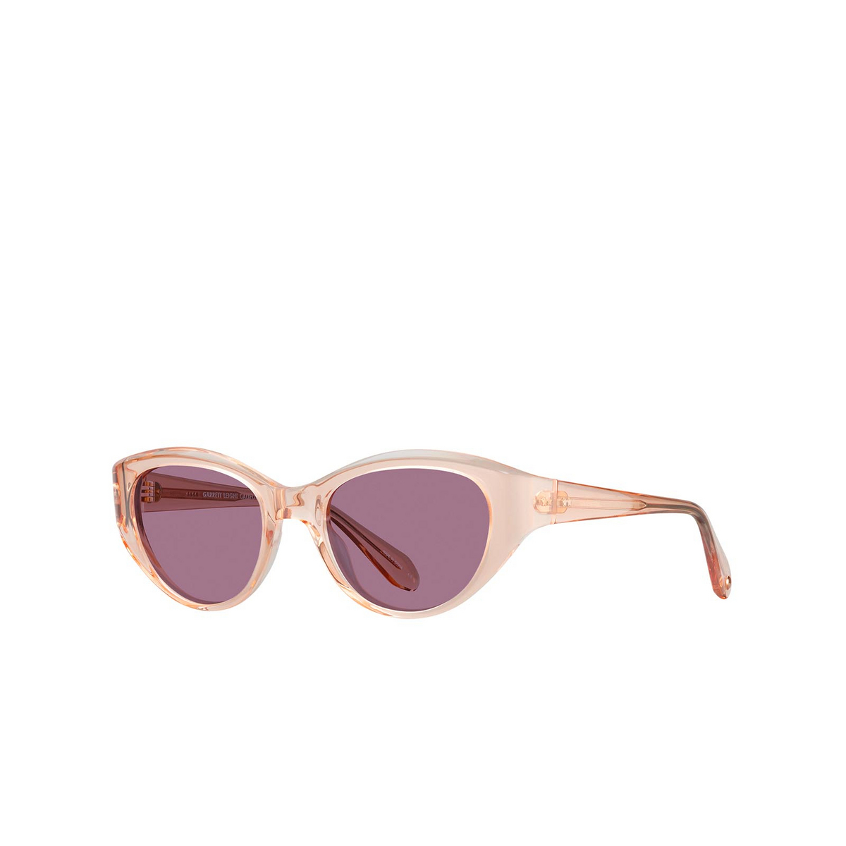 Garrett Leight DEL REY Sunglasses PCY/SFLI Pink Crystal - three-quarters view