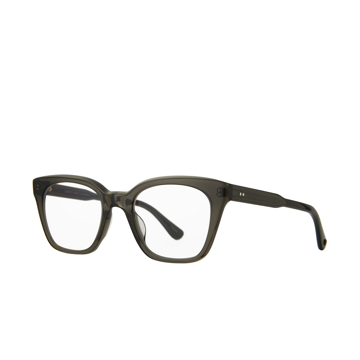 Garrett Leight EL REY Eyeglasses BLGL Black Glass - three-quarters view