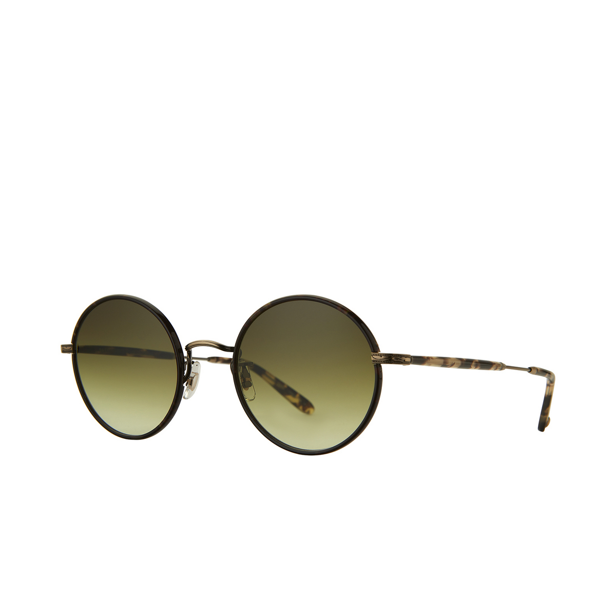 Garrett Leight FONDA Sunglasses BBT-BG-YT/OG Bourbon - Brushed Gold - three-quarters view