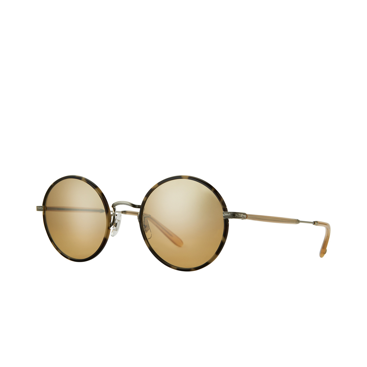 Garrett Leight FONDA Sunglasses MAR-BS-B/HM Marzipan - Brushed Silver - three-quarters view