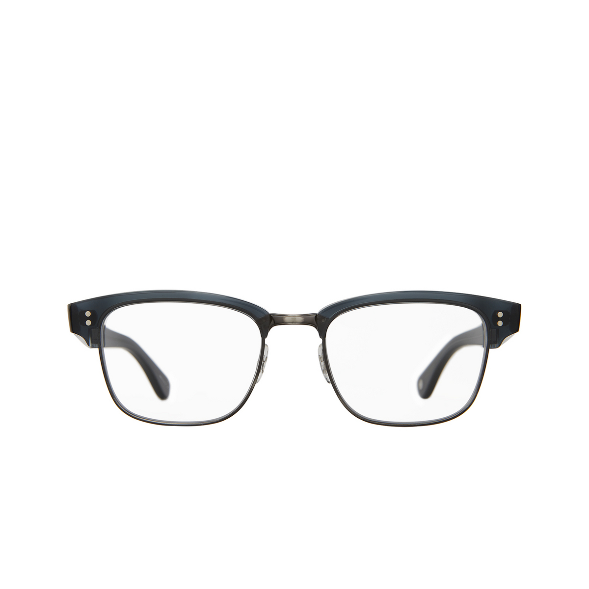 Garrett Leight® Square Eyeglasses: Gibson color Navy - Pewter Nvy-pw - front view.