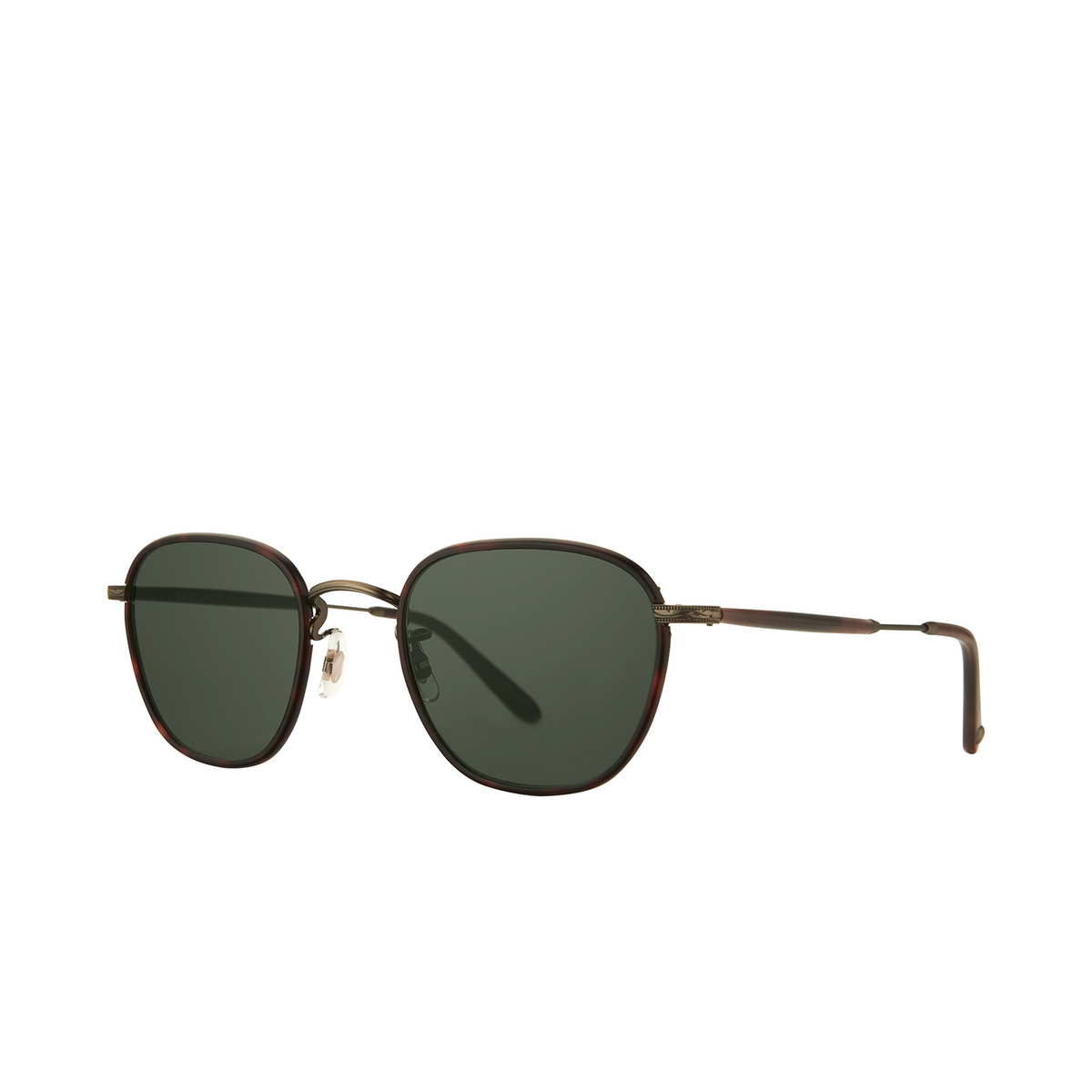 Garrett Leight® Square Sunglasses: Grant Sun color Matte Kona Tortoise - Antique Gold MKONT-ATGII-MRT/SFPG15 - three-quarters view.