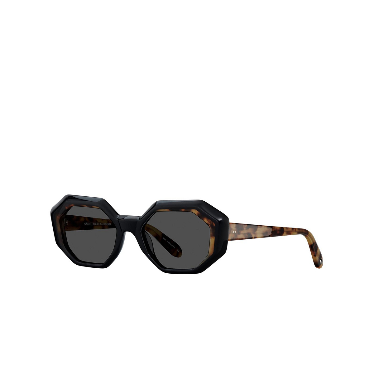 Garrett Leight JACQUELINE Sunglasses BK-DKT/SFBK Black-Dark Tortoise - three-quarters view