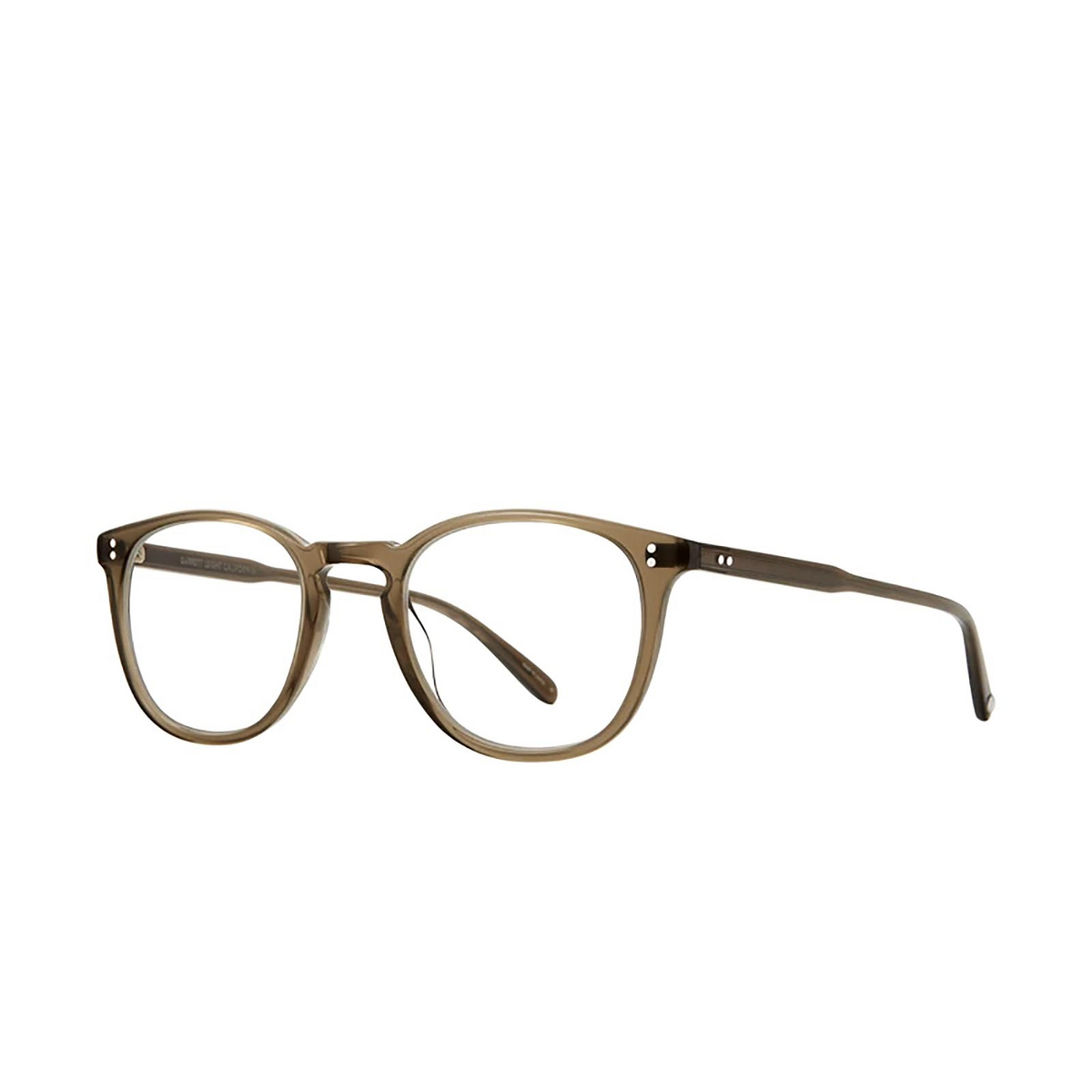 Garrett Leight® Round Eyeglasses: Kinney color Olio - three-quarters view.