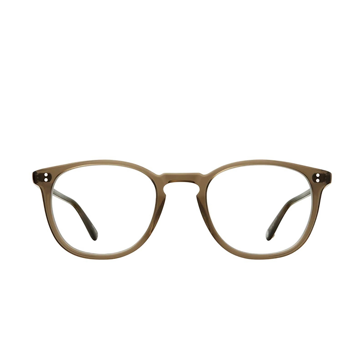 Garrett Leight® Round Eyeglasses: Kinney color Olio - front view.