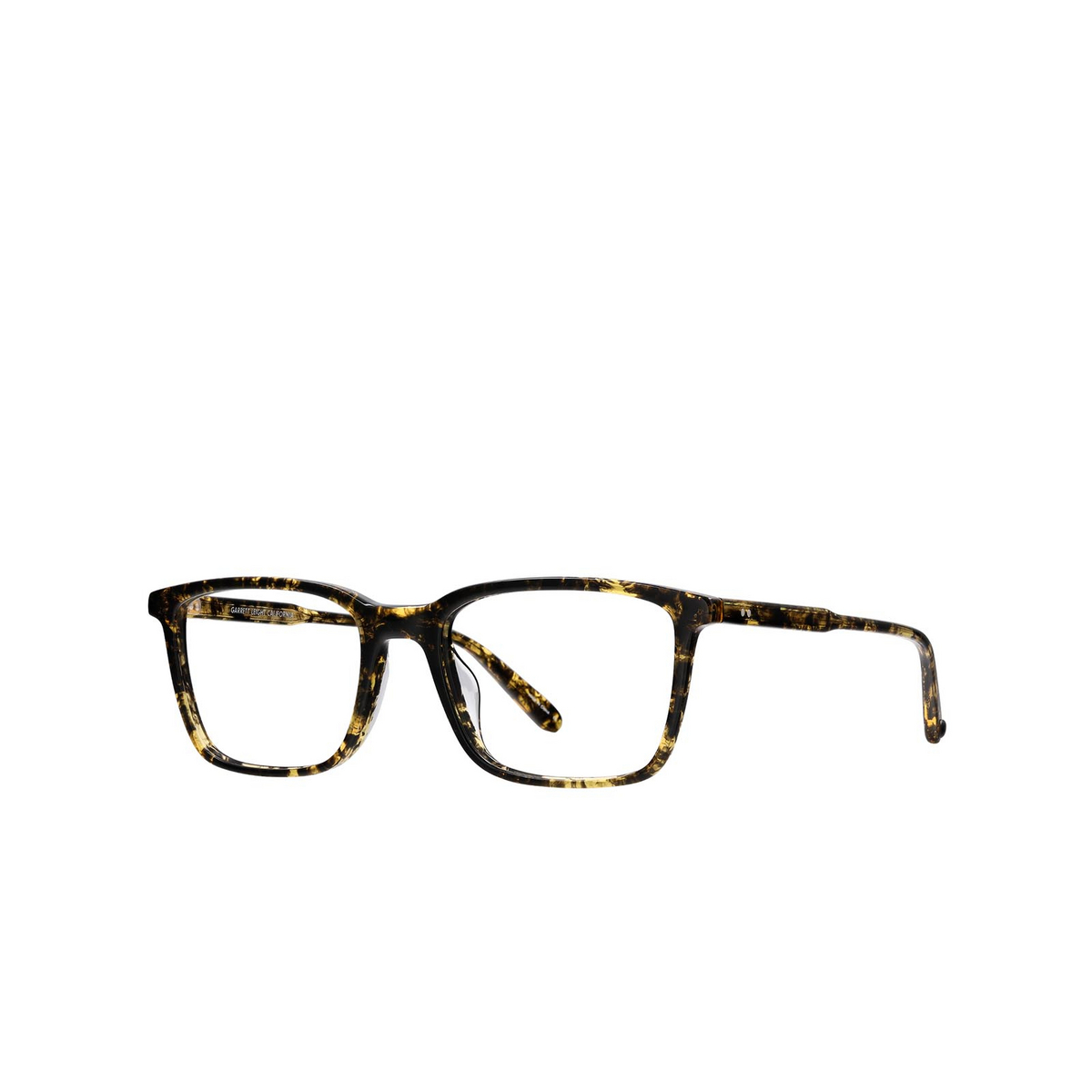 Garrett Leight MARCO Eyeglasses BKA Black Amber - three-quarters view