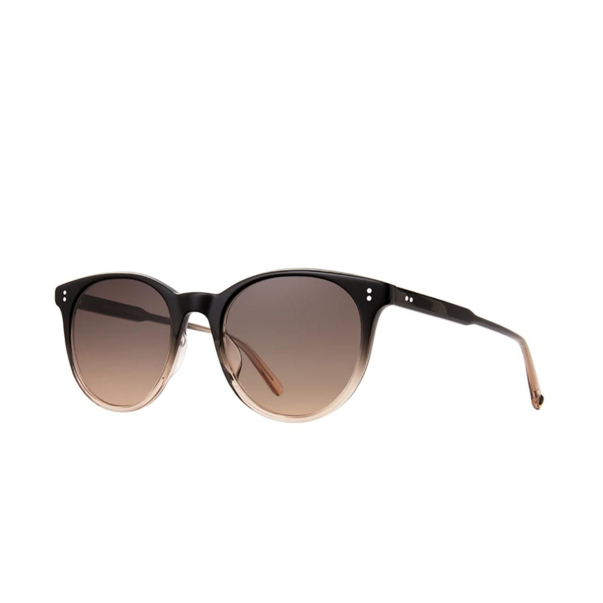 Garrett Leight® Round Sunglasses: Marian Sun color Shadow Drift Shd/sfsmkyg - three-quarters view.
