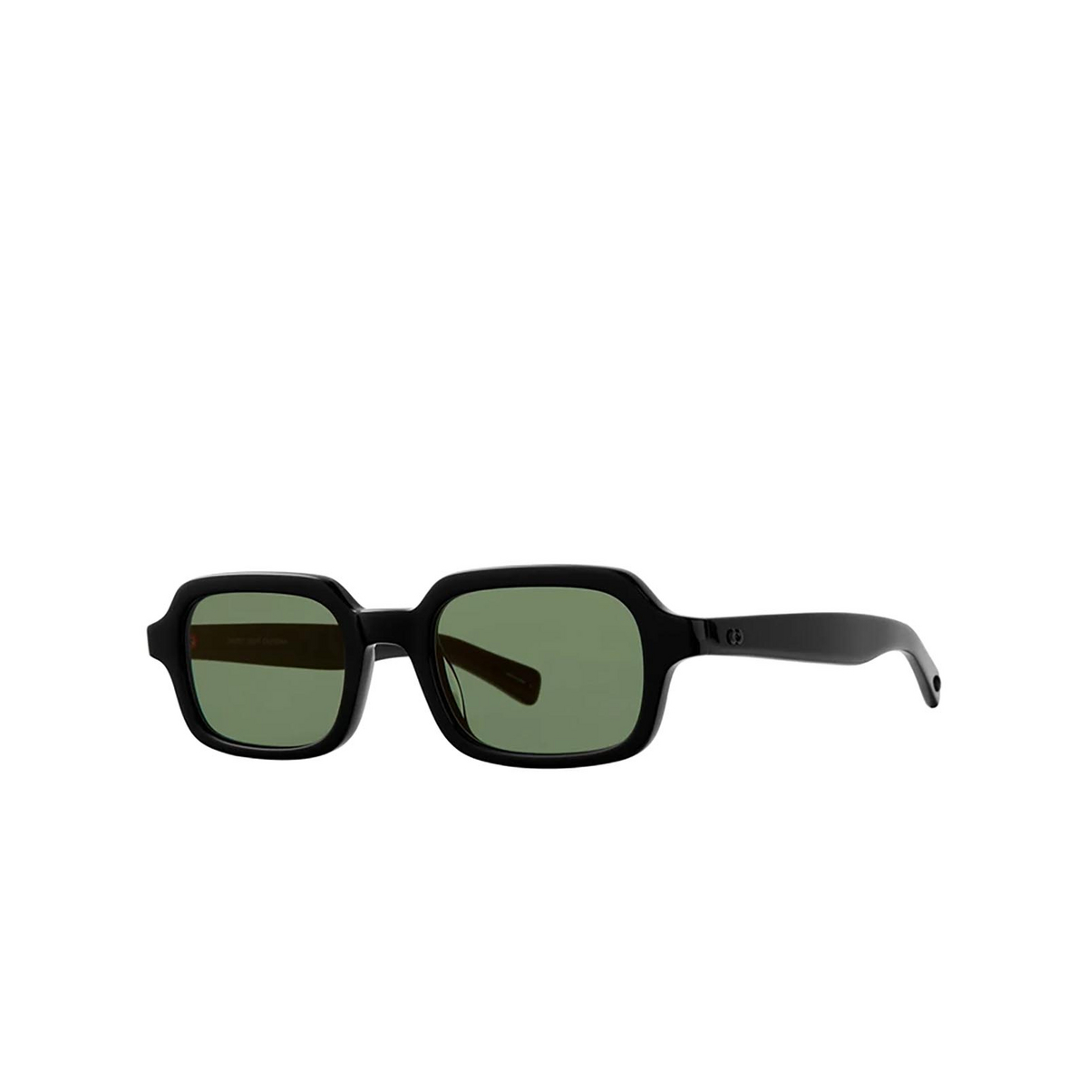 Garrett Leight® Rectangle Sunglasses: Navarre Sun color Black Bk-vvg - three-quarters view.
