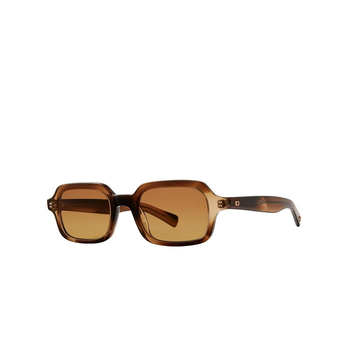 Garrett Leight® Rectangle Sunglasses: Navarre Sun color Kht/hwdg Khaki Tortoise - three-quarters view