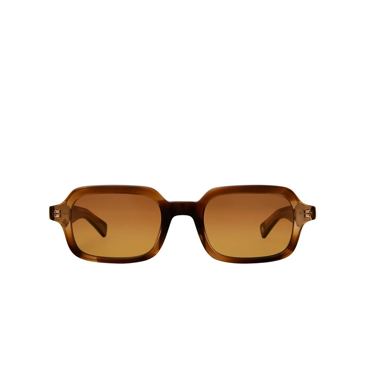 Garrett Leight® Rectangle Sunglasses: Navarre Sun color Kht/hwdg Khaki Tortoise - front view