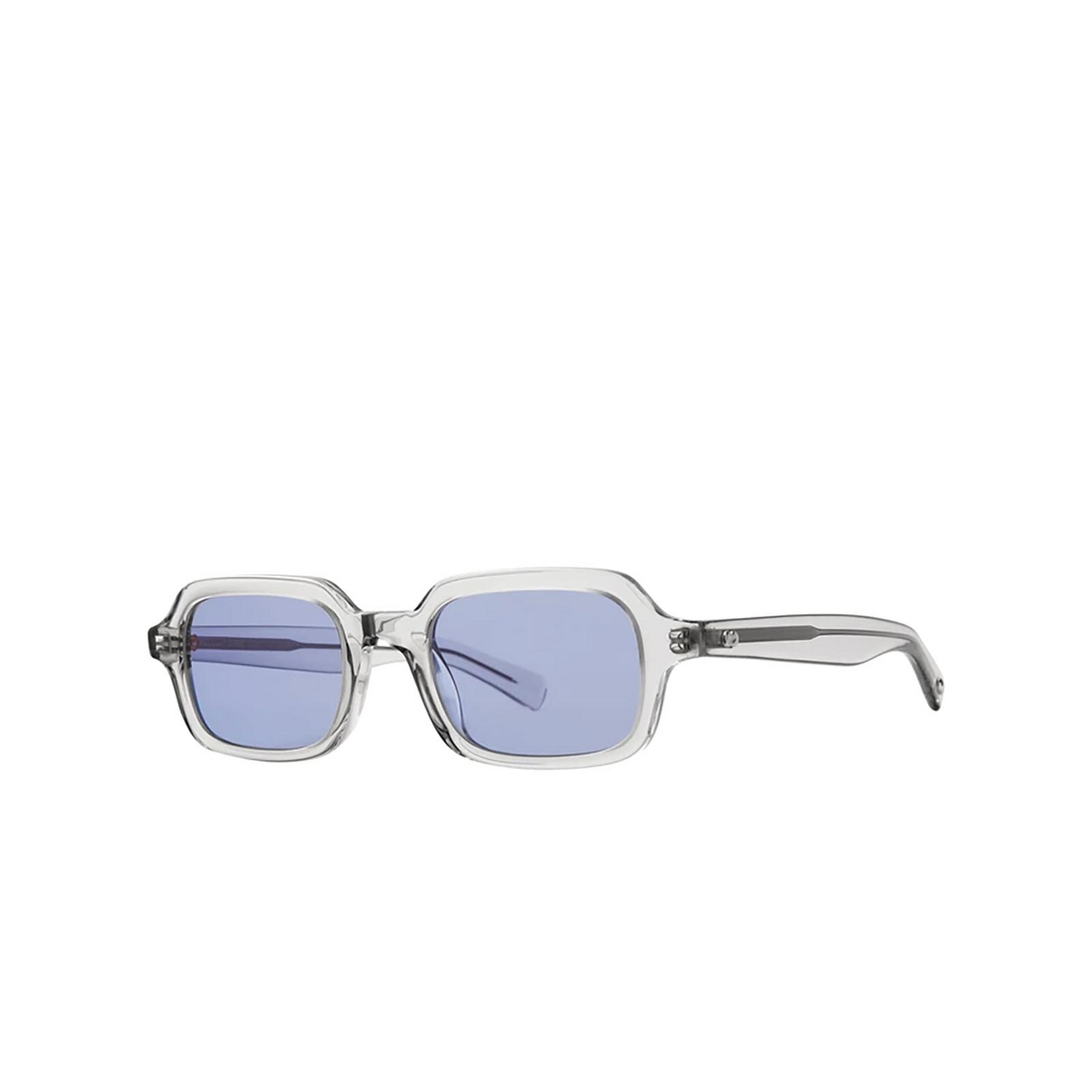 Garrett Leight® Rectangle Sunglasses: Navarre Sun color Llg Llg-dbbl - three-quarters view.