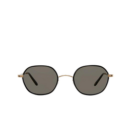 Garrett Leight® Irregular Sunglasses: Norfolk Sun color Bk-g/gry Black-gold 