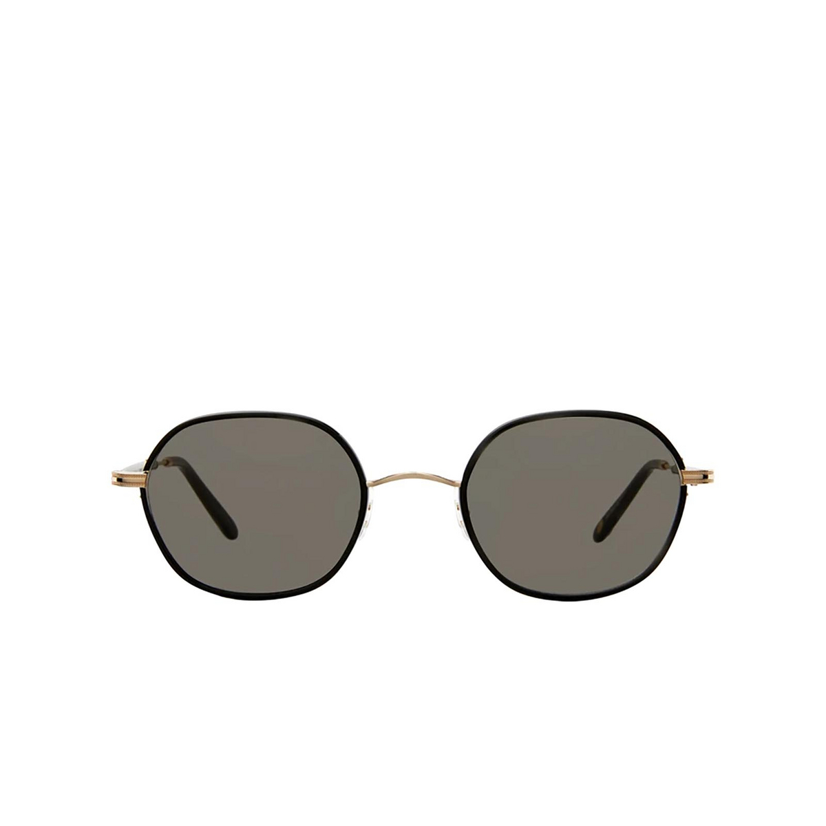 Garrett Leight® Irregular Sunglasses: Norfolk Sun color Black-gold Bk-g/gry - front view.