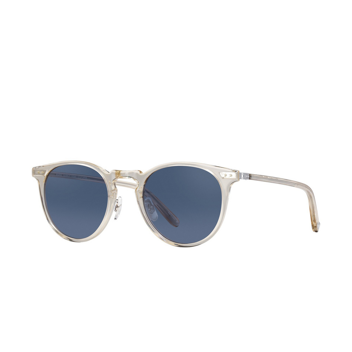 Garrett Leight® Round Sunglasses: Ocean Sun color Ch-s-nvy Champagne-silver - 2/2
