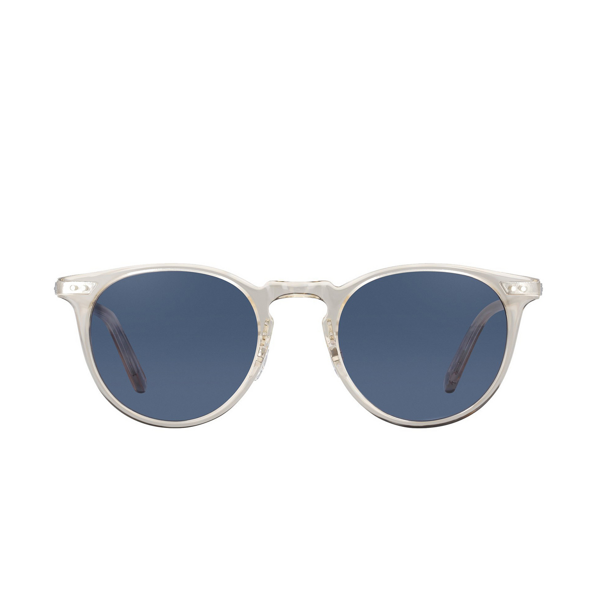 Garrett Leight® Round Sunglasses: Ocean Sun color Ch-s-nvy Champagne-silver - product thumbnail 1/2