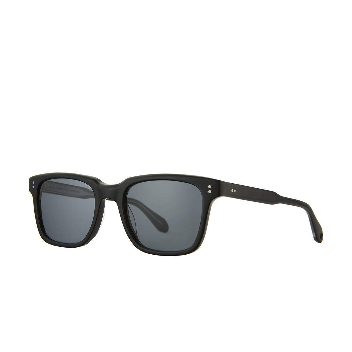 Garrett Leight® Square Sunglasses: Palladium Sun color Matte Black Mbk/bs - three-quarters view.