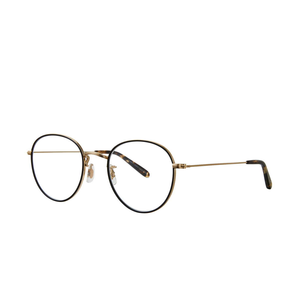 Garrett Leight PALOMA Eyeglasses MBK-MG-OV Matte Black-Gold - three-quarters view