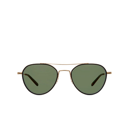 Garrett Leight® Aviator Sunglasses: San Miguel Sun color Mbk-mg-mbk-vvg Matte Black-matte Gold 