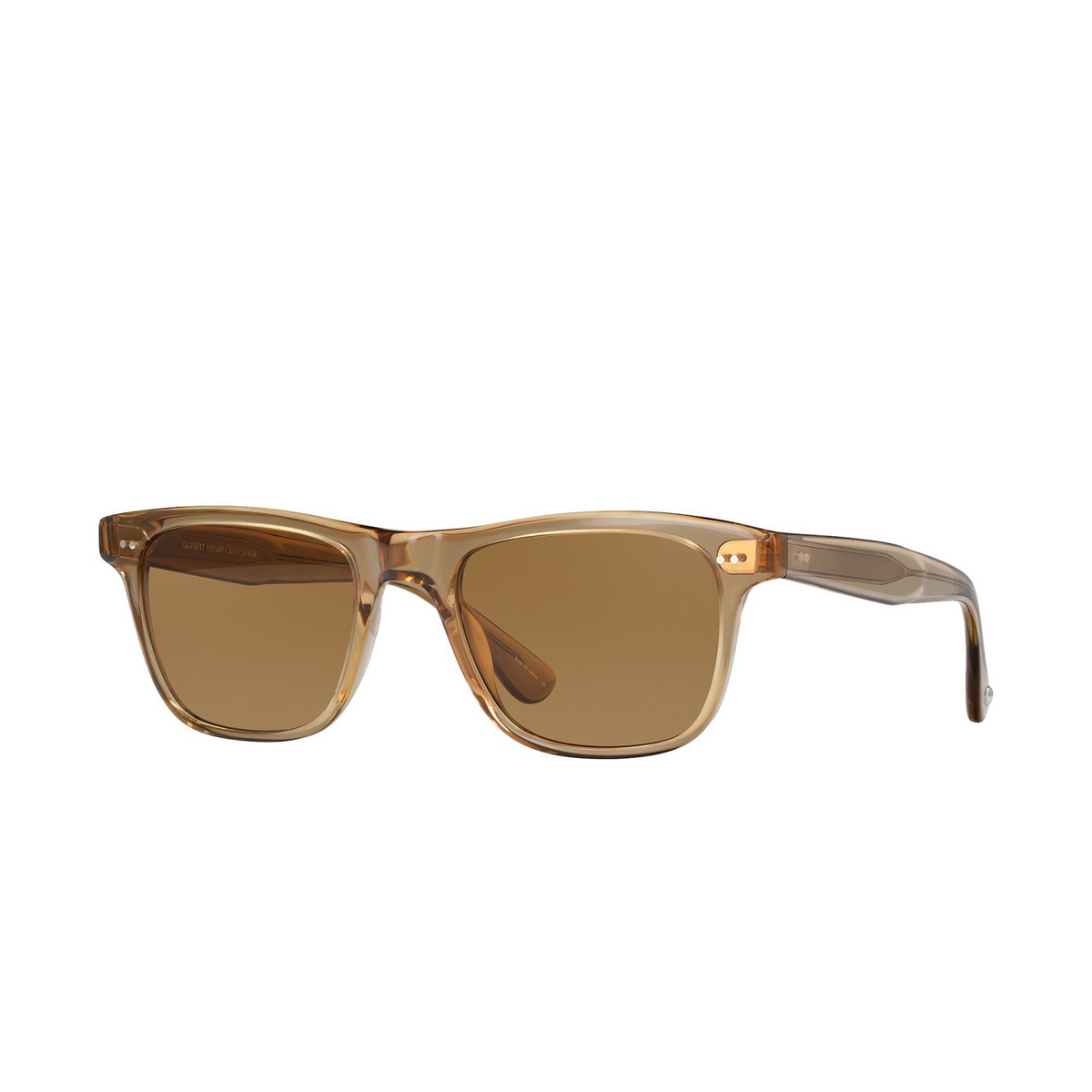 Garrett Leight® Square Sunglasses: Wavecrest Sun color Bgb-sfsbl-plr Bottle Glass Brown - 2/2