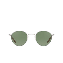 Garrett Leight® Round Sunglasses: Wilson M Sun color S-b/sfgrn Silver Blonde 