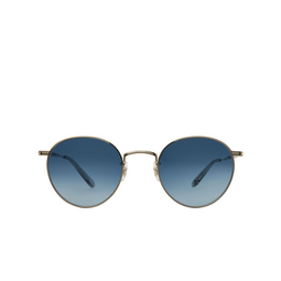Garrett Leight® Round Sunglasses: Wilson M Sun color S-mllg/sfcobg Silver-matte Llg 