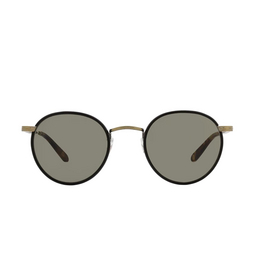 Garrett Leight® Round Sunglasses: Wilson Sun color Mbk-mst/pgy Matte Black - Tortoise 
