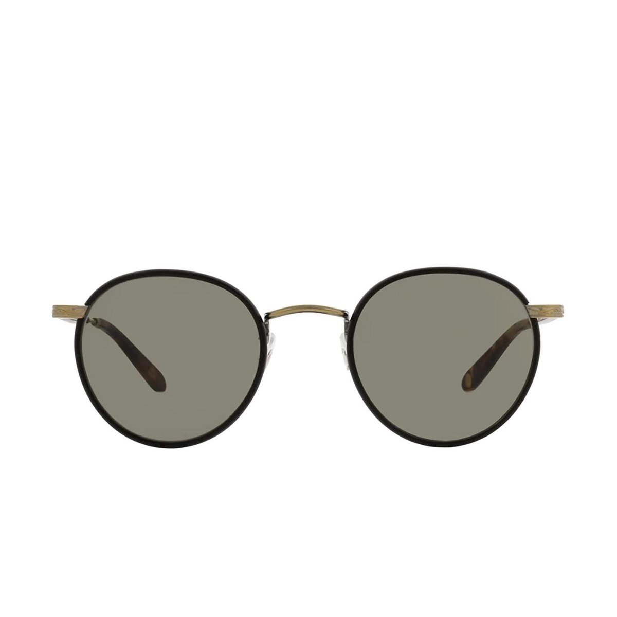 Garrett Leight WILSON Sunglasses MBK-MST/PGY Matte Black - Tortoise - front view
