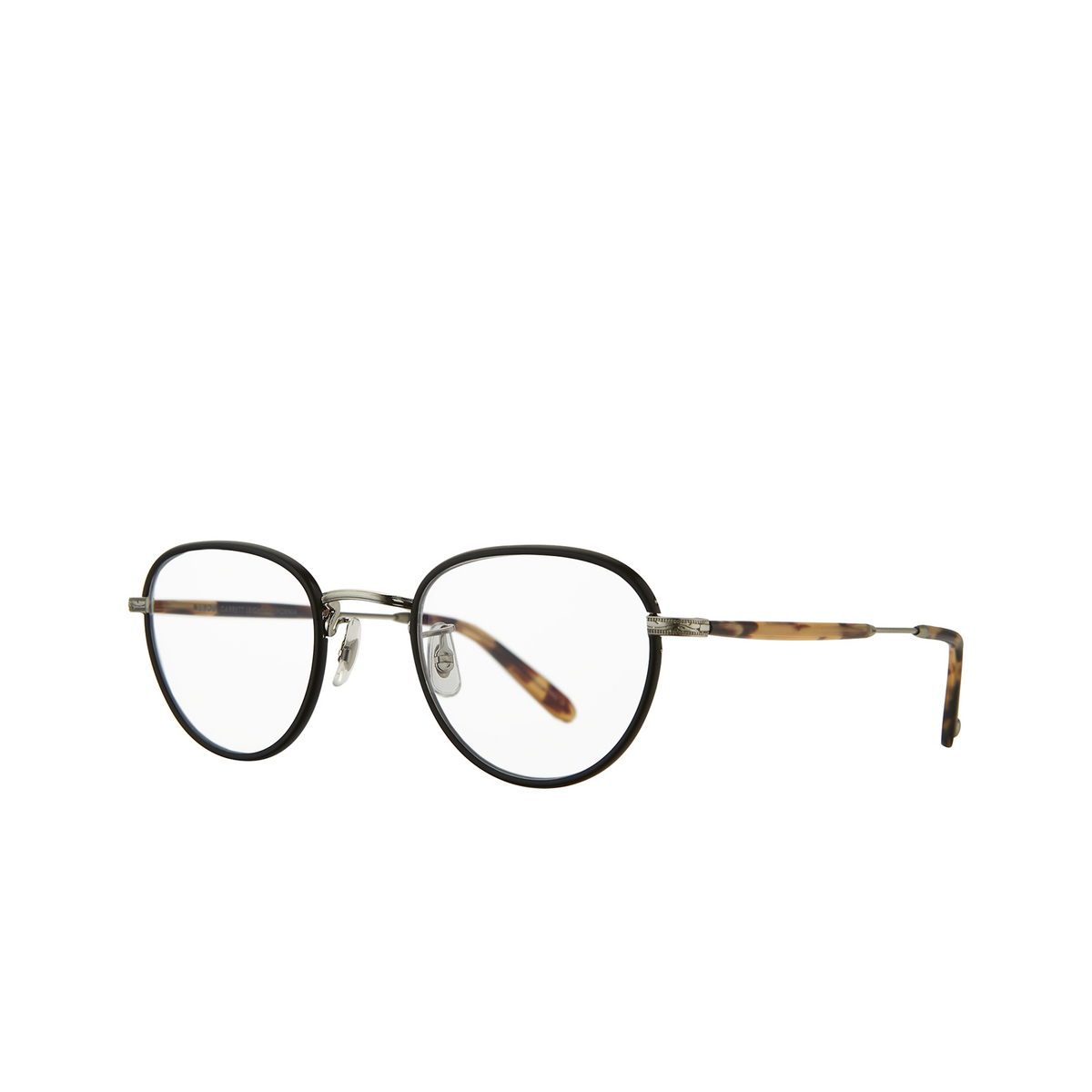 Garrett Leight WILTERN Eyeglasses MBK-BS-MDKT Matt Black - Silver - three-quarters view