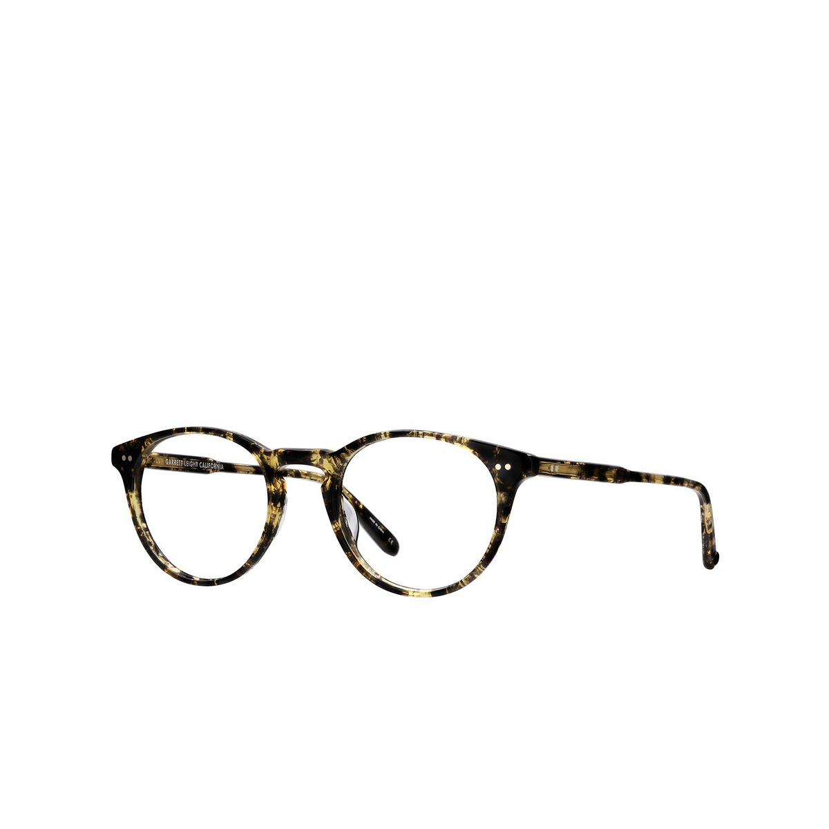Garrett Leight WINWARD Eyeglasses BKA Black Amber - three-quarters view