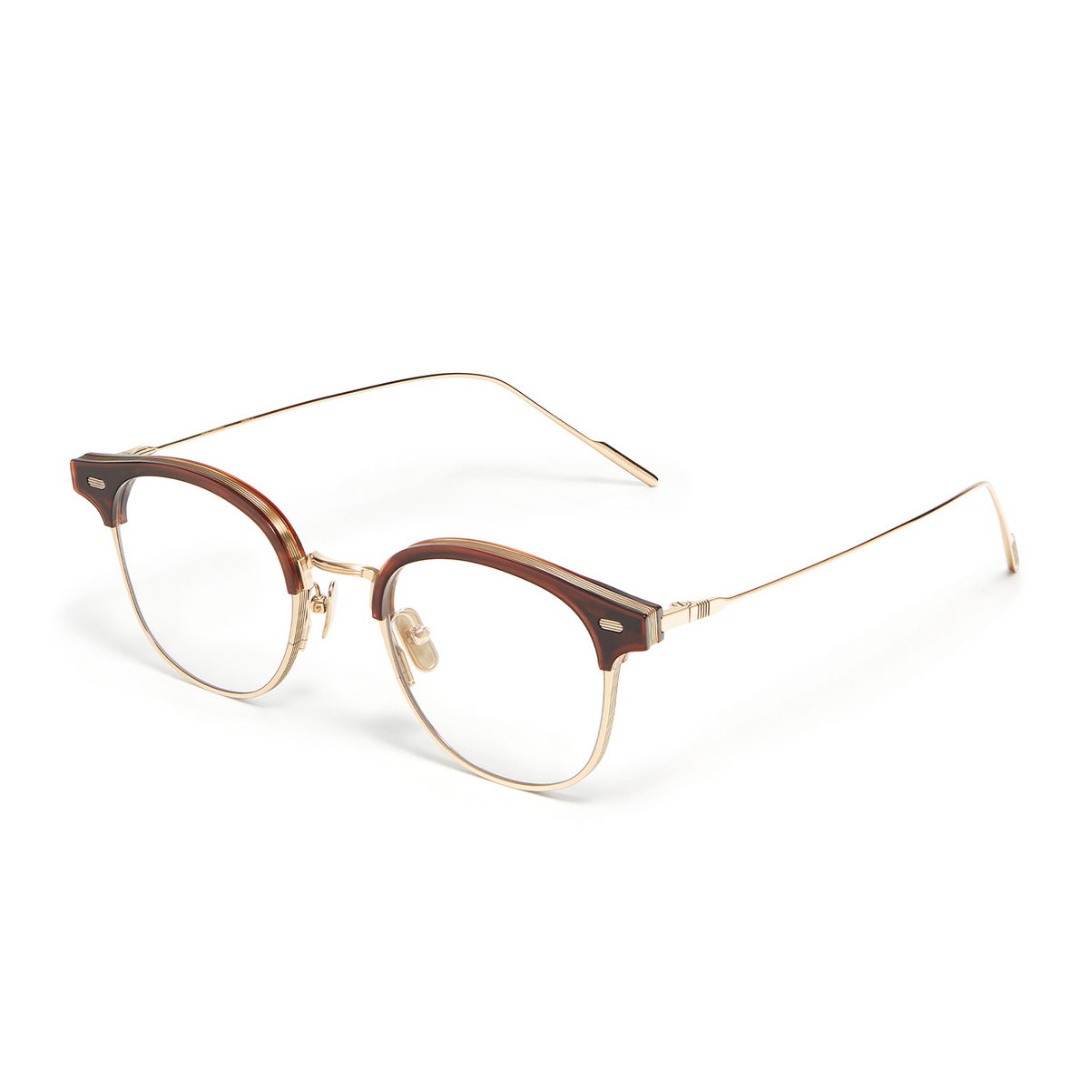 Gentle Monster® Square Eyeglasses: Alio X color B4 Brown Gold - three-quarters view