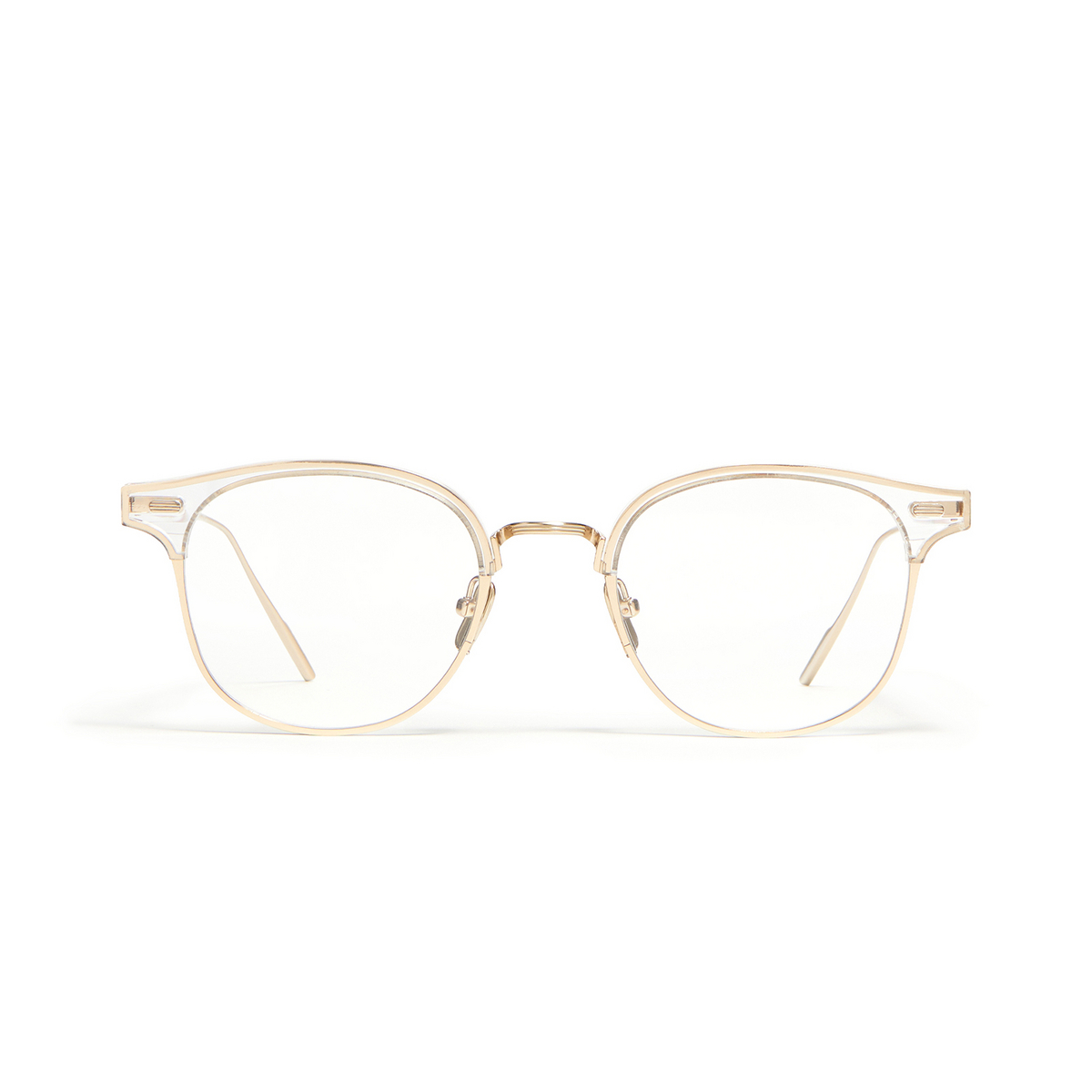 Gentle Monster® Square Eyeglasses: Alio X color Clear Gold C1 - front view.