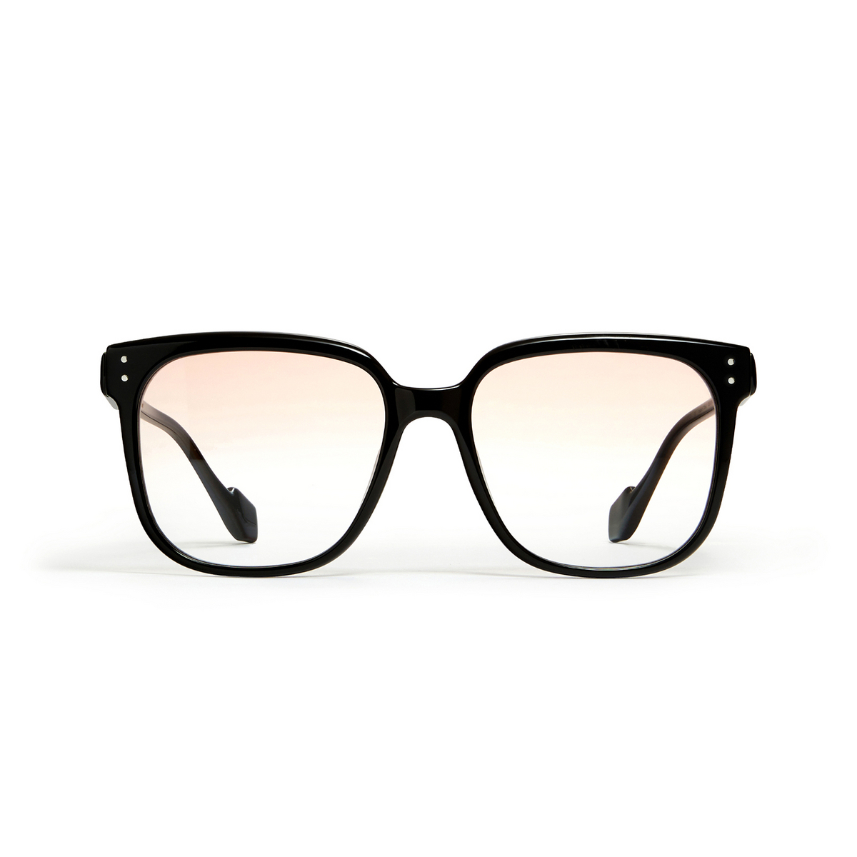 Gentle Monster® Square Eyeglasses: Dion color Black 01-RG - front view.