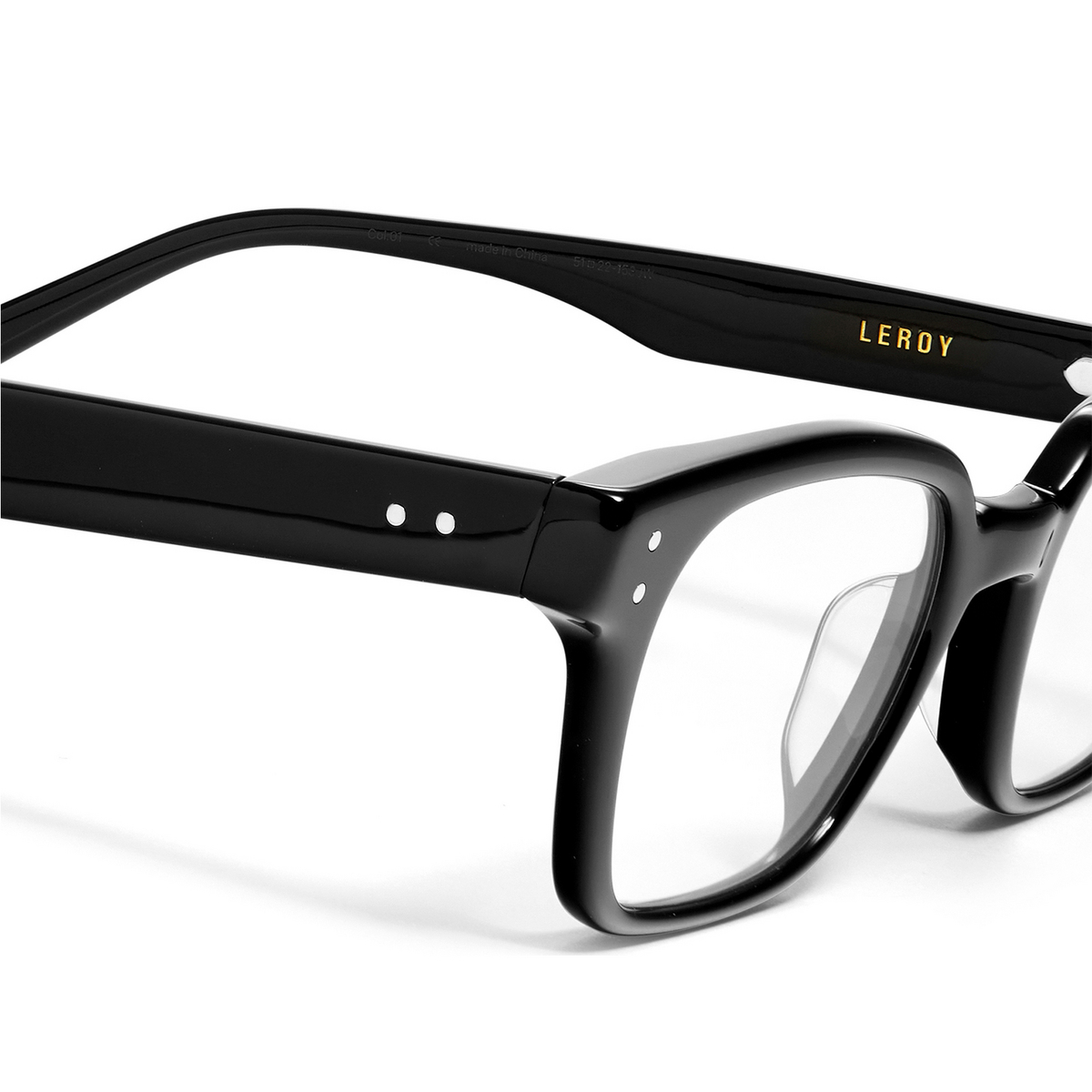 Gentle Monster® Rectangle Eyeglasses: Leroy color Black 01 - 3/5.