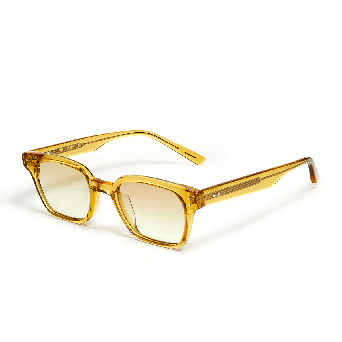 Gentle Monster® Rectangle Eyeglasses: Leroy color OL2 Green - three-quarters view