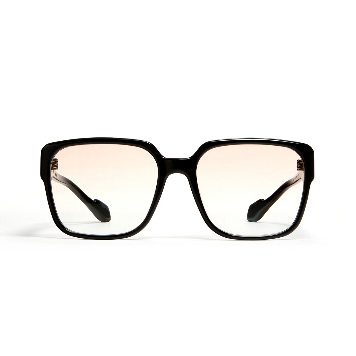 Gentle Monster® Square Eyeglasses: Loopy color Black 01-RG - front view.