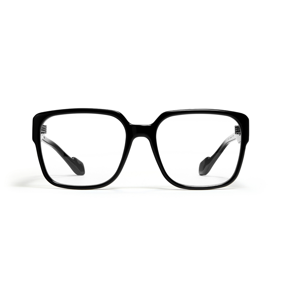 Gentle Monster® Square Eyeglasses: Loopy color Black 01 - front view.