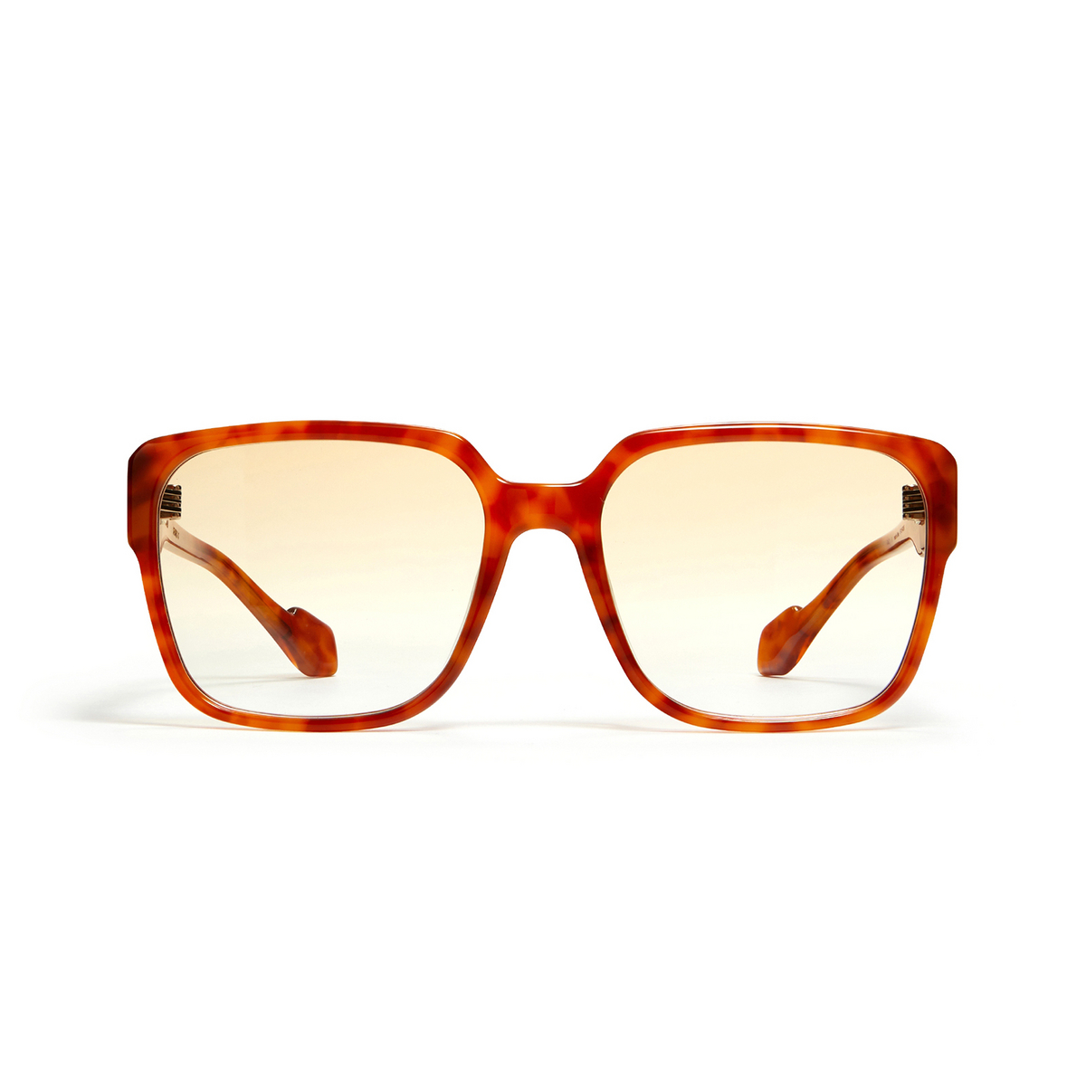 Gentle Monster® Square Eyeglasses: Loopy color Brown Tortoise L1 - front view.