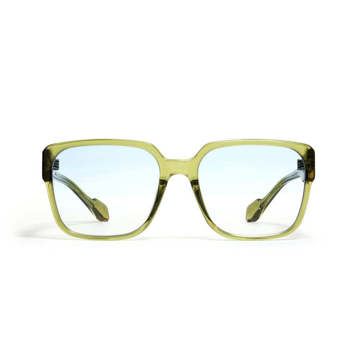 Gentle Monster® Square Eyeglasses: Loopy color Green OL1 - front view.