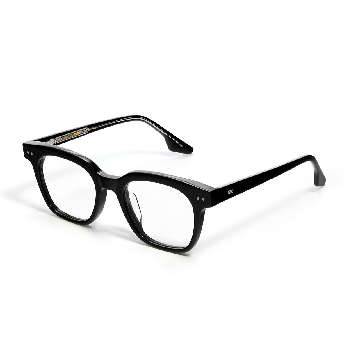 Gentle Monster® Square Eyeglasses: Southside color Black N-01 - three-quarters view.