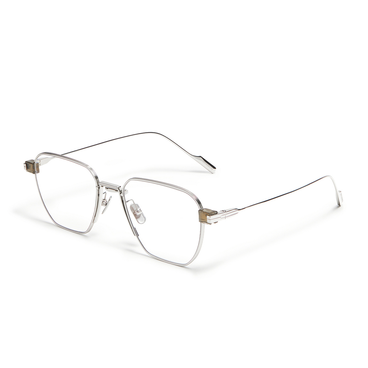Gentle Monster® Square Eyeglasses: Taptap color KC3 Silver - three-quarters view